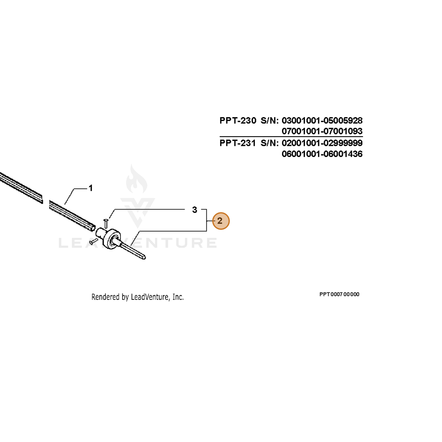 ECHO part P021006341 — IPL diagram snippet (6x zoom, amber highlight)