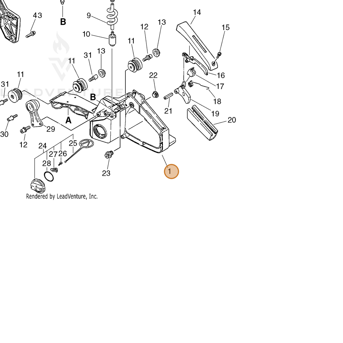 ECHO part P021006703 — IPL diagram snippet (6x zoom, amber highlight)