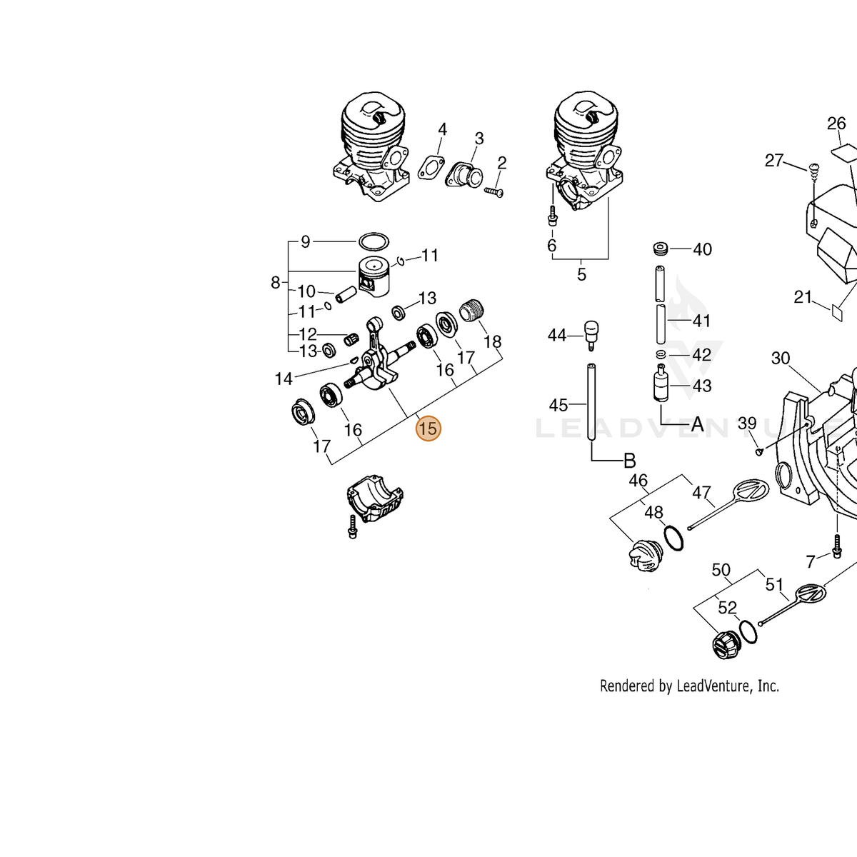 ECHO part P021006855 — IPL diagram snippet (6x zoom, amber highlight)