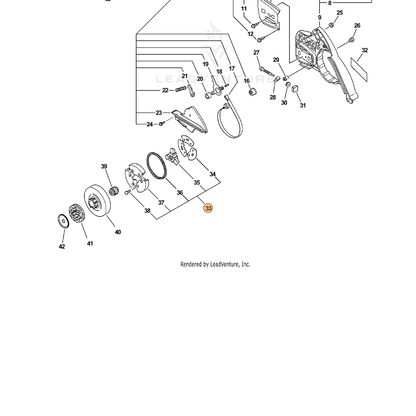 ECHO part P021007072 — IPL diagram snippet (6x zoom, amber highlight)