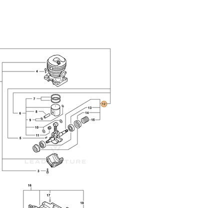ECHO part P021007141 — IPL diagram snippet (6x zoom, amber highlight)