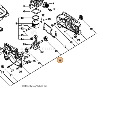 ECHO part P021007492 — IPL diagram snippet (6x zoom, amber highlight)