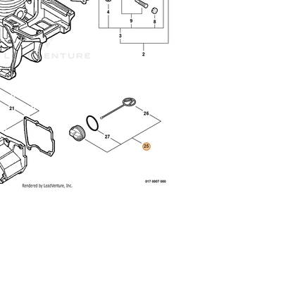 ECHO part P021007630 — IPL diagram snippet (6x zoom, amber highlight)
