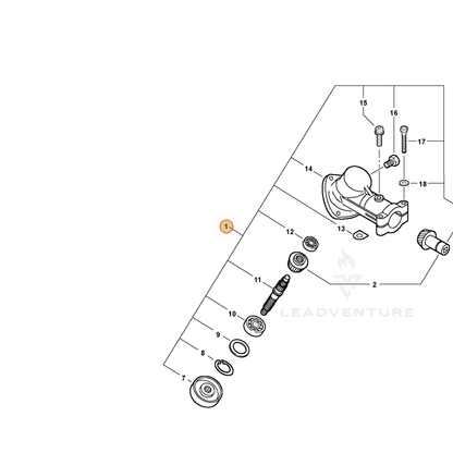 ECHO part P021008182 — IPL diagram snippet (6x zoom, amber highlight)