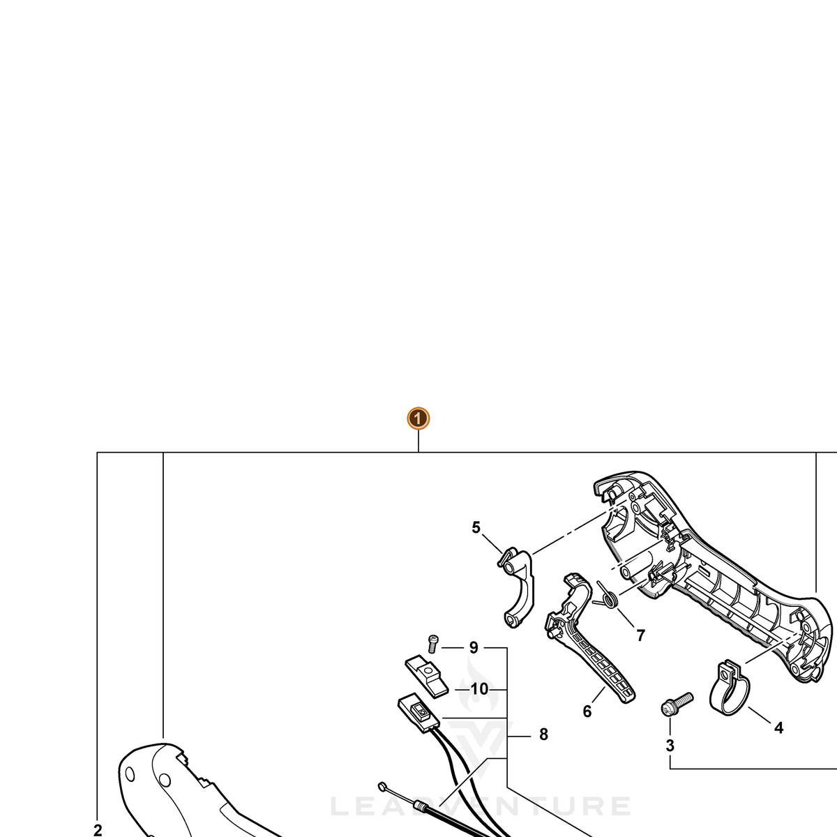 ECHO part P021008300 — IPL diagram snippet (6x zoom, amber highlight)