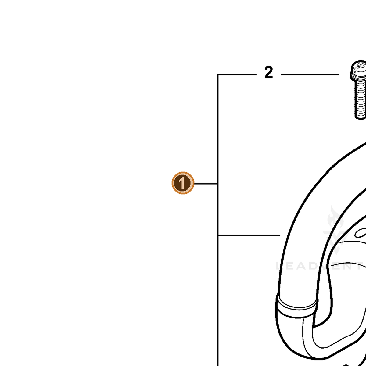 ECHO part P021008324 — IPL diagram snippet (6x zoom, amber highlight)