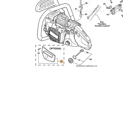 ECHO part P021008860 — IPL diagram snippet (6x zoom, amber highlight)