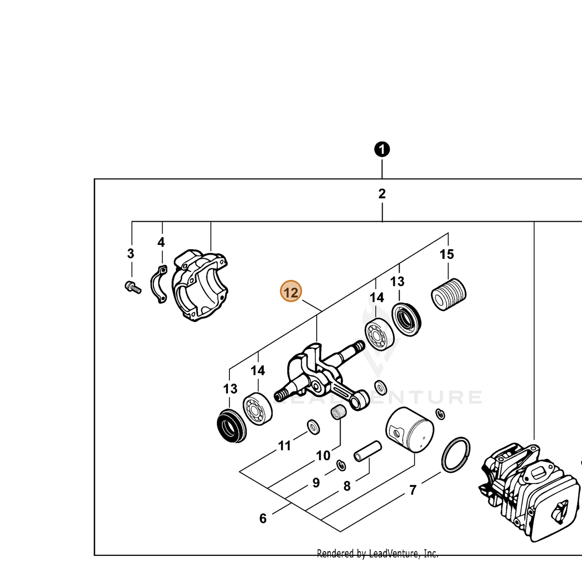 ECHO part P021008993 — IPL diagram snippet (6x zoom, amber highlight)