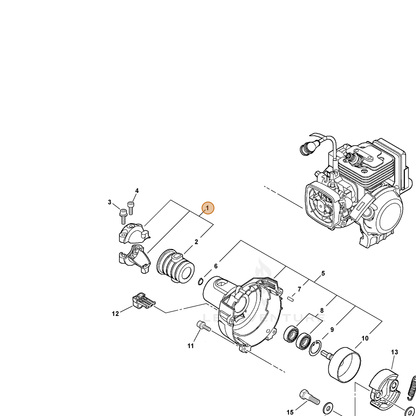 ECHO part P021009380 — IPL diagram snippet (6x zoom, amber highlight)