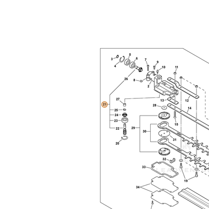 ECHO part P021009440 — IPL diagram snippet (6x zoom, amber highlight)