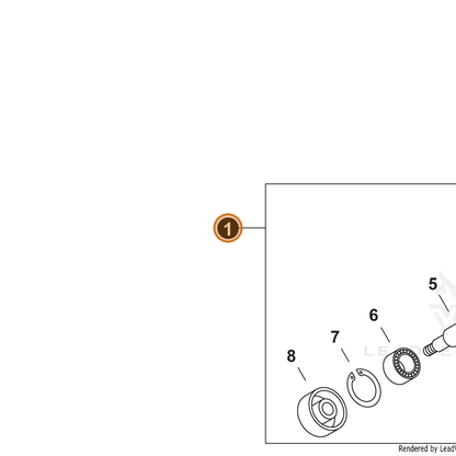 ECHO part P021009461 — IPL diagram snippet (6x zoom, amber highlight)
