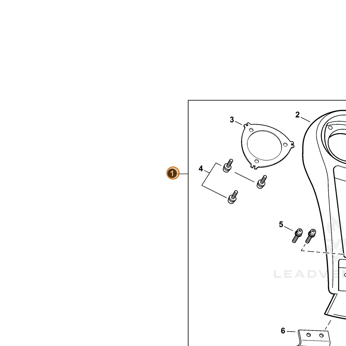 ECHO part P021009532 — IPL diagram snippet (6x zoom, amber highlight)