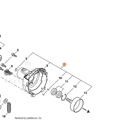 ECHO part P021009790 — IPL diagram snippet (6x zoom, amber highlight)