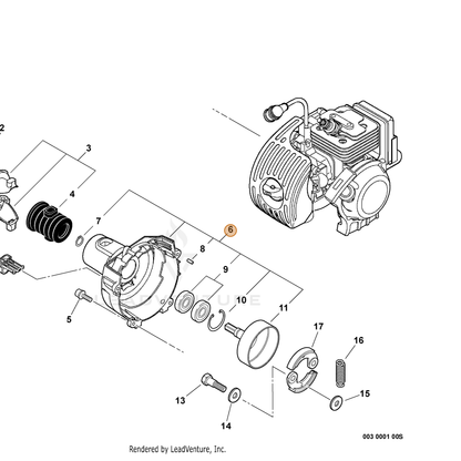 ECHO part P021009810 — IPL diagram snippet (6x zoom, amber highlight)