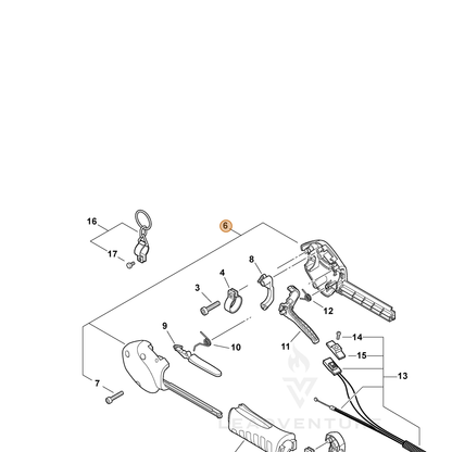 ECHO part P021009961 — IPL diagram snippet (6x zoom, amber highlight)