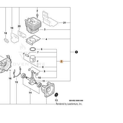 ECHO part P021010260 — IPL diagram snippet (6x zoom, amber highlight)