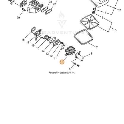 ECHO part P021010271 — IPL diagram snippet (6x zoom, amber highlight)