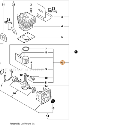 ECHO part P021010730 — IPL diagram snippet (6x zoom, amber highlight)