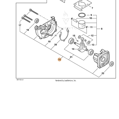 ECHO part P021010801 — IPL diagram snippet (6x zoom, amber highlight)