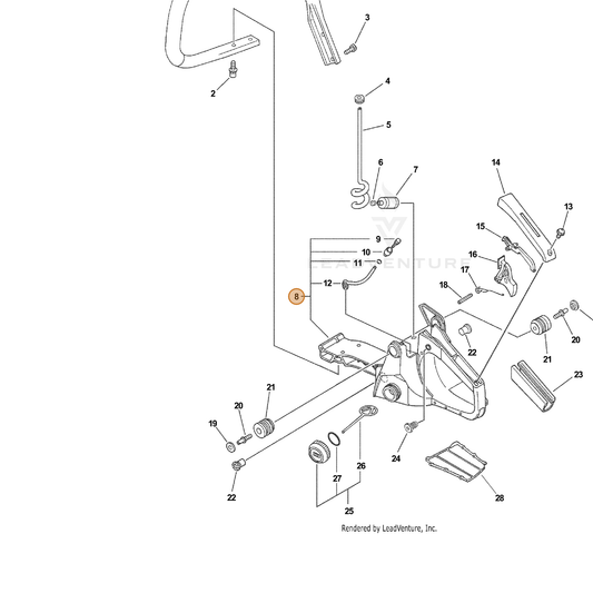 ECHO part P021011466 — IPL diagram snippet (6x zoom, amber highlight)
