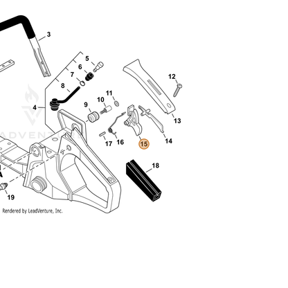 ECHO part P021012171 — IPL diagram snippet (6x zoom, amber highlight)