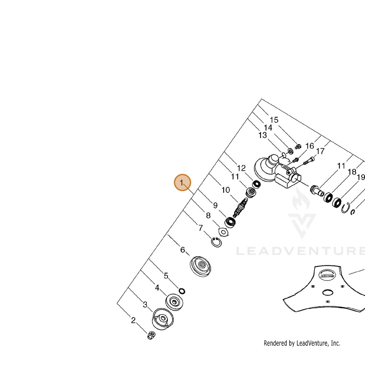 ECHO part P021012606 — IPL diagram snippet (6x zoom, amber highlight)