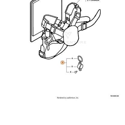 ECHO part P021012661 — IPL diagram snippet (6x zoom, amber highlight)