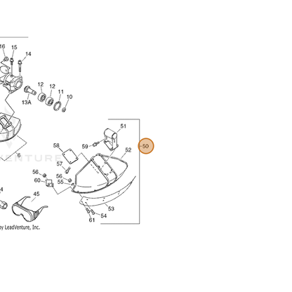 ECHO part P021012700 — IPL diagram snippet (6x zoom, amber highlight)