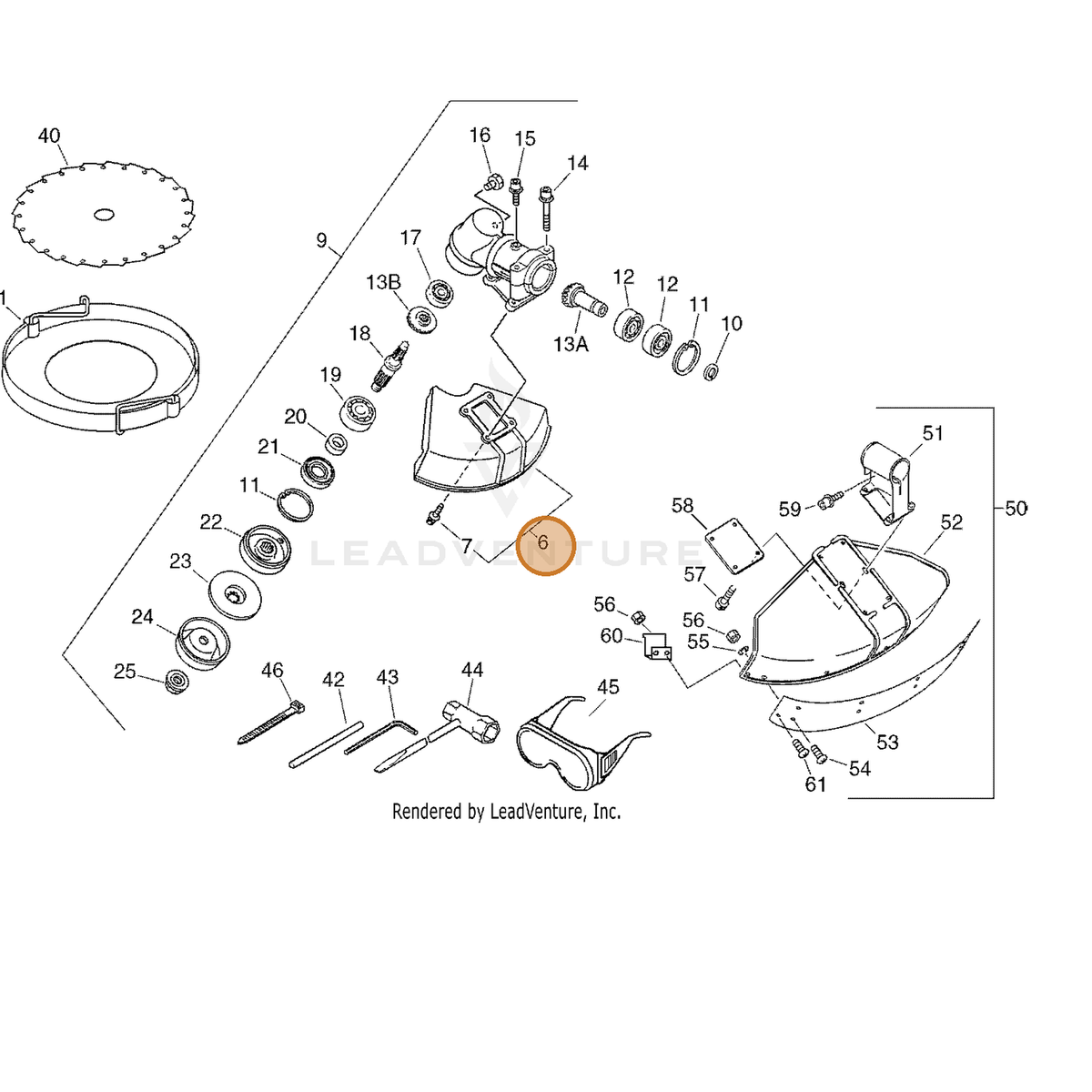 ECHO part P021012720 — IPL diagram snippet (6x zoom, amber highlight)