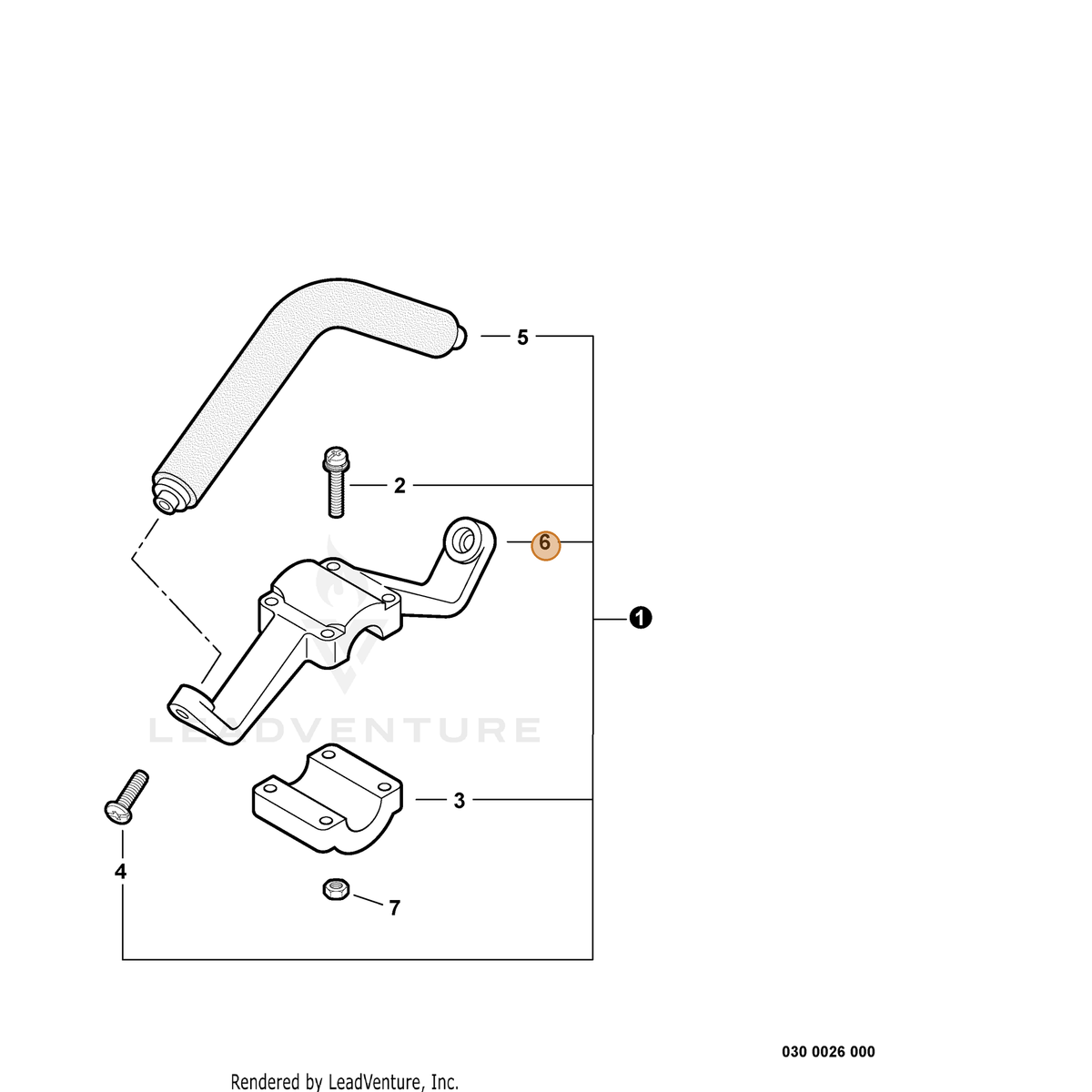 ECHO part P021013241 — IPL diagram snippet (6x zoom, amber highlight)