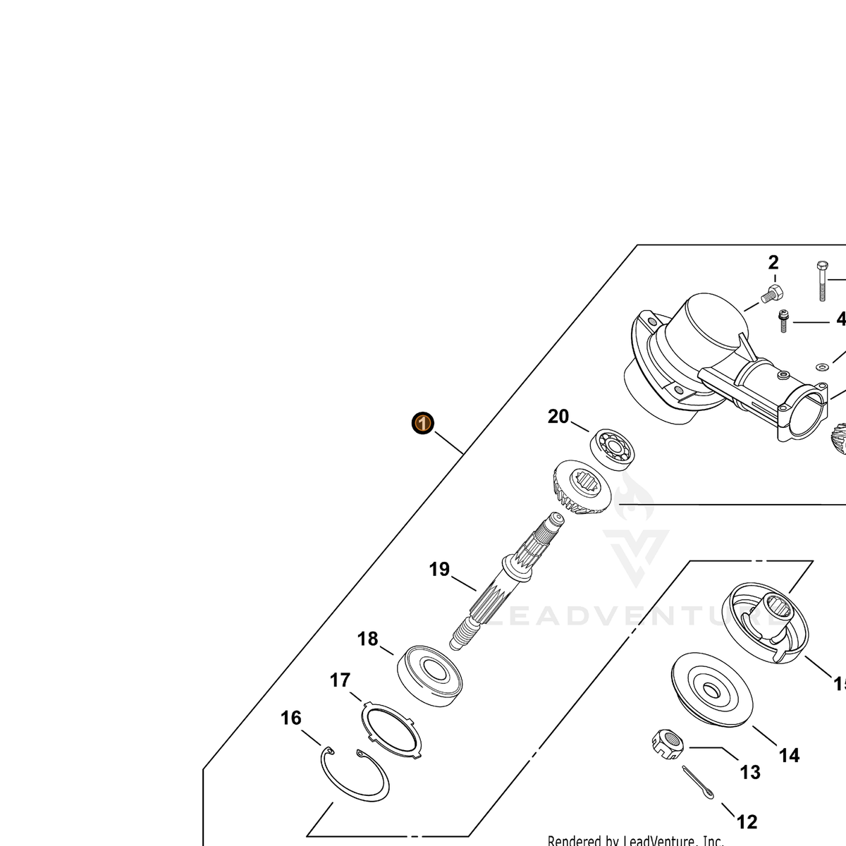 ECHO part P021013353 — IPL diagram snippet (6x zoom, amber highlight)