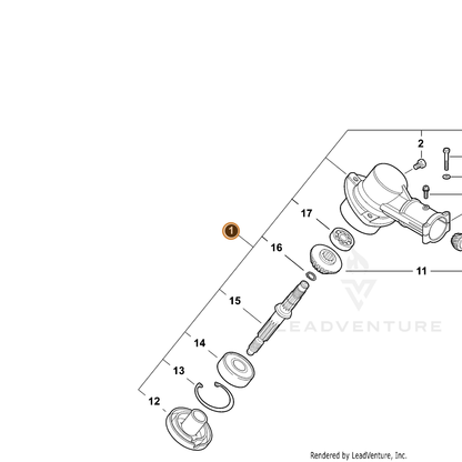 ECHO part P021013432 — IPL diagram snippet (6x zoom, amber highlight)