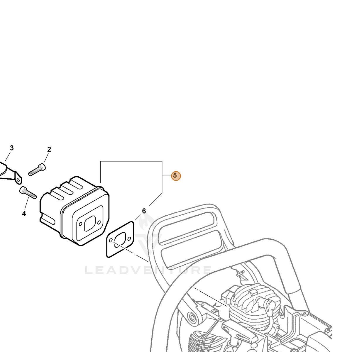 ECHO part P021013462 — IPL diagram snippet (6x zoom, amber highlight)