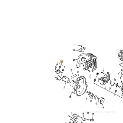 ECHO part P021013520 — IPL diagram snippet (6x zoom, amber highlight)