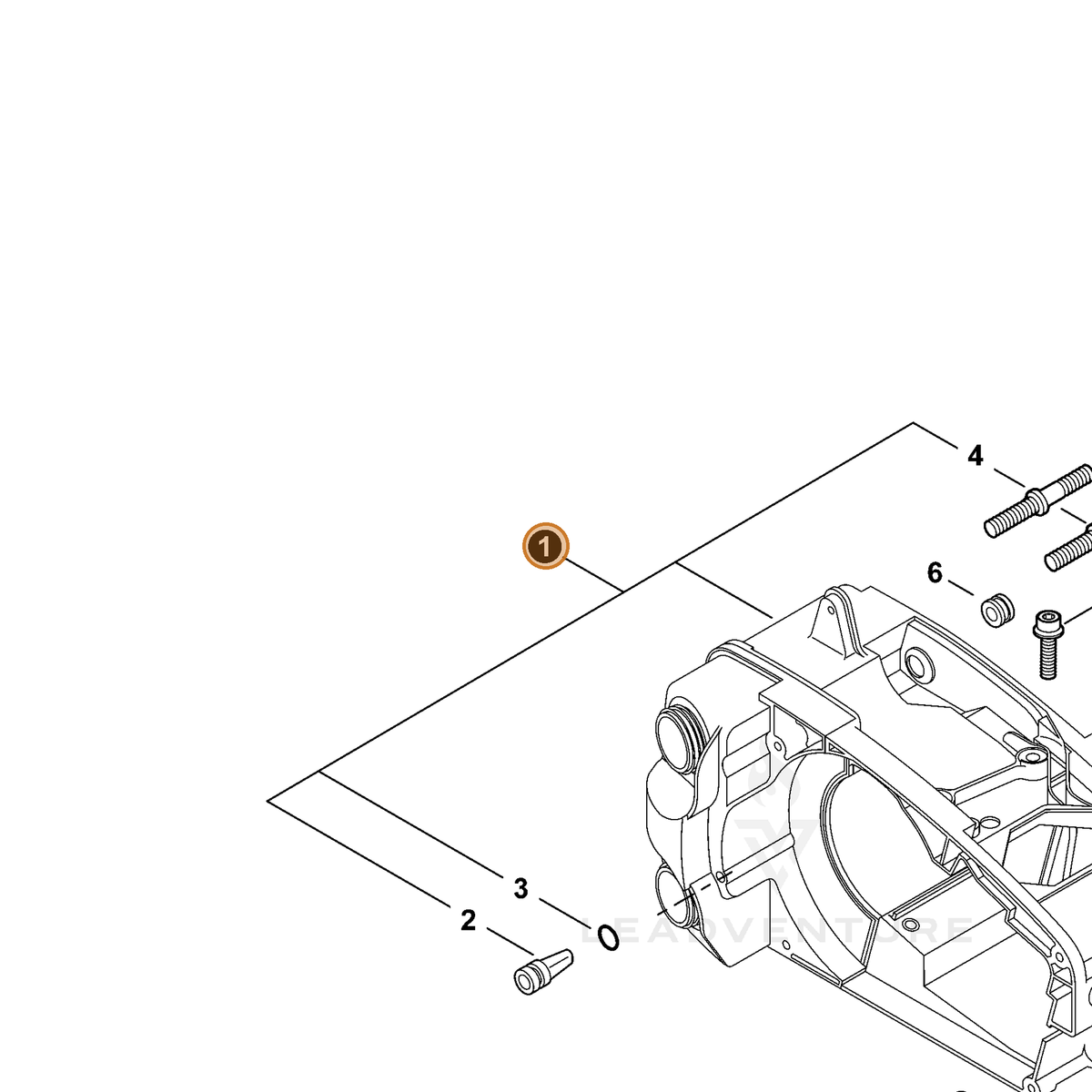 ECHO part P021013670 — IPL diagram snippet (6x zoom, amber highlight)