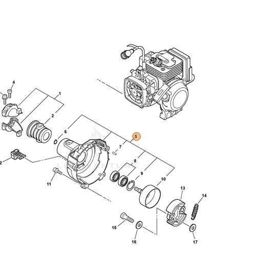 ECHO part P021013761 — IPL diagram snippet (6x zoom, amber highlight)
