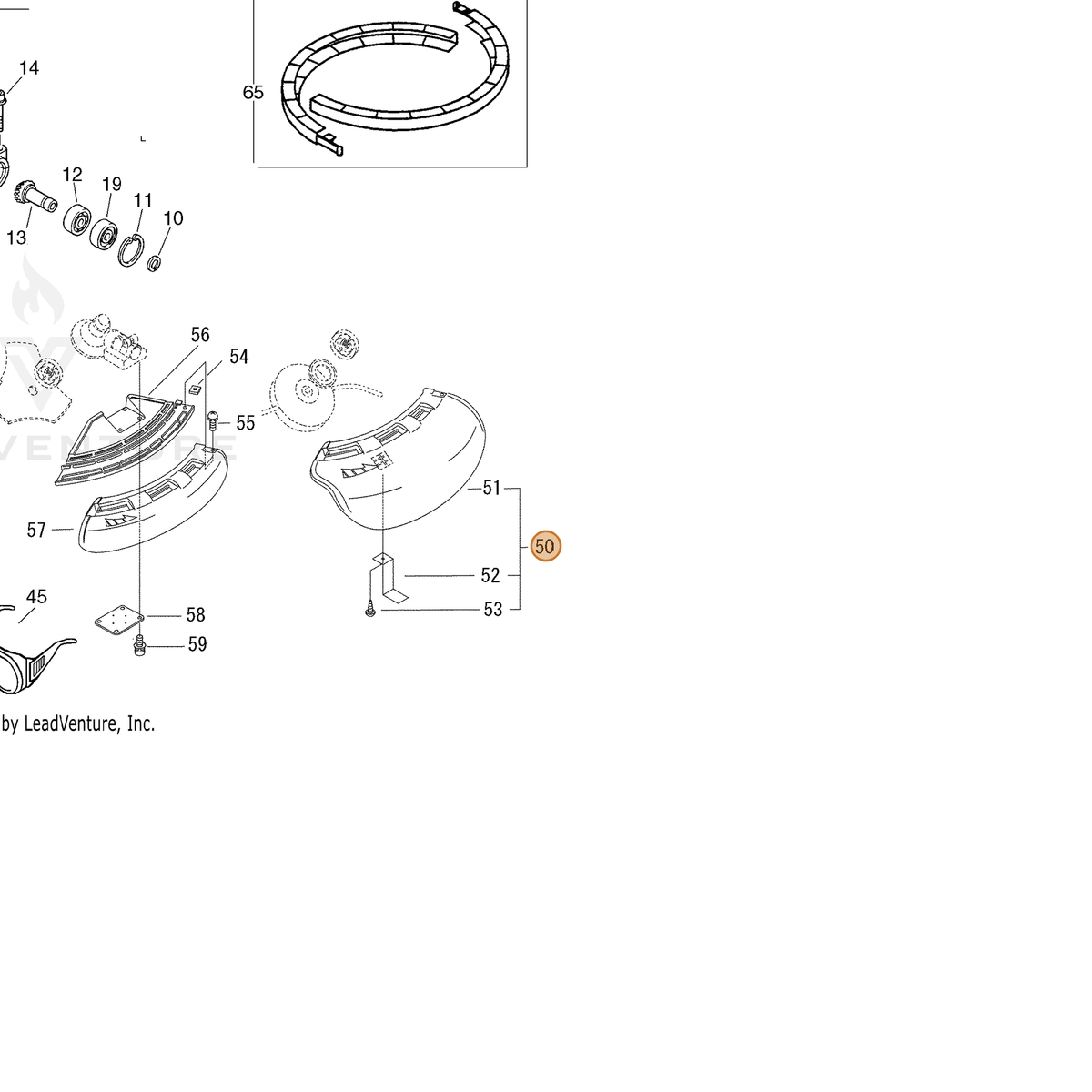 ECHO part P021013772 — IPL diagram snippet (6x zoom, amber highlight)