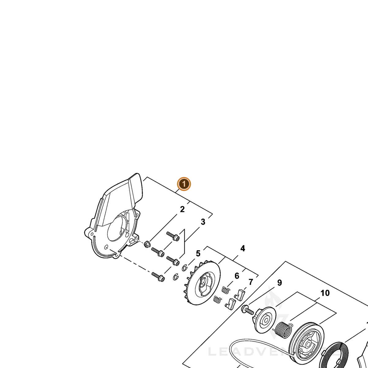 ECHO part P021013780 — IPL diagram snippet (6x zoom, amber highlight)