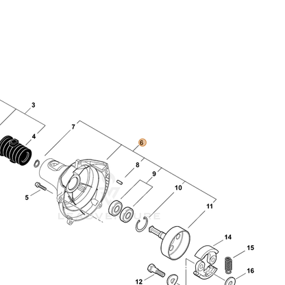 ECHO part P021013840 — IPL diagram snippet (6x zoom, amber highlight)