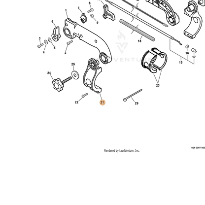 ECHO part P021014110 — IPL diagram snippet (6x zoom, amber highlight)