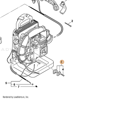 ECHO part P021015010 — IPL diagram snippet (6x zoom, amber highlight)