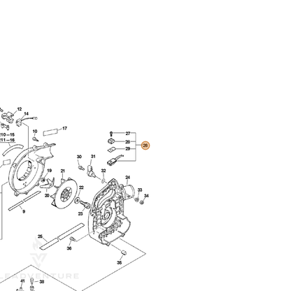 ECHO part P021015460 — IPL diagram snippet (6x zoom, amber highlight)