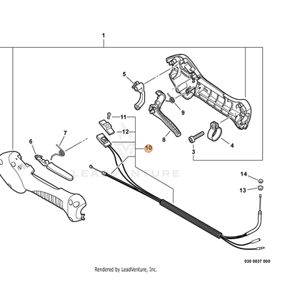 ECHO part P021015650 — IPL diagram snippet (6x zoom, amber highlight)