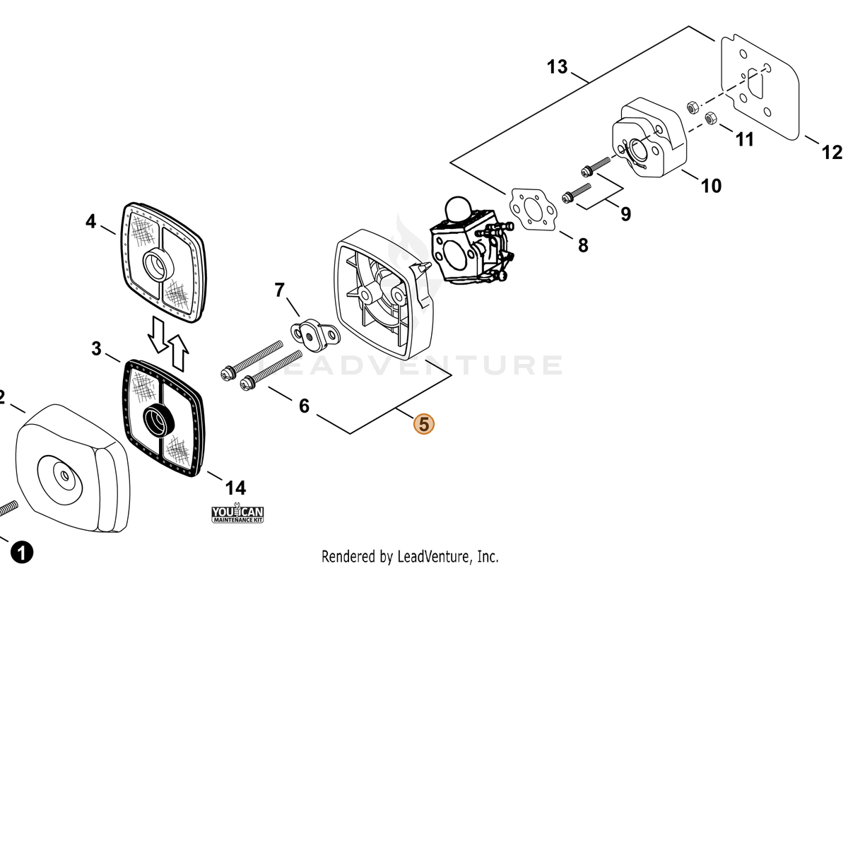 ECHO part P021015760 — IPL diagram snippet (6x zoom, amber highlight)