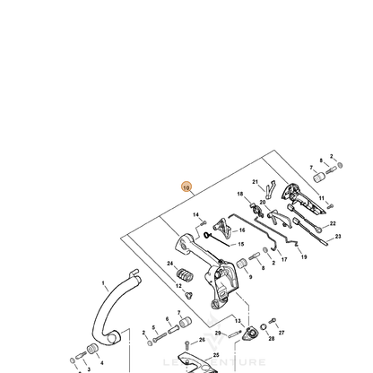 ECHO part P021015860 — IPL diagram snippet (6x zoom, amber highlight)