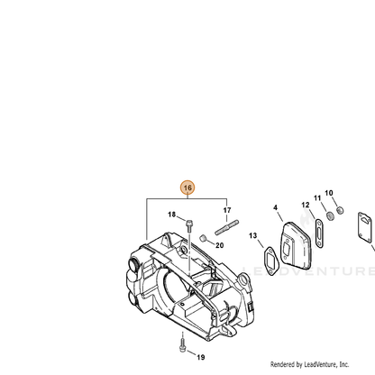ECHO part P021015870 — IPL diagram snippet (6x zoom, amber highlight)