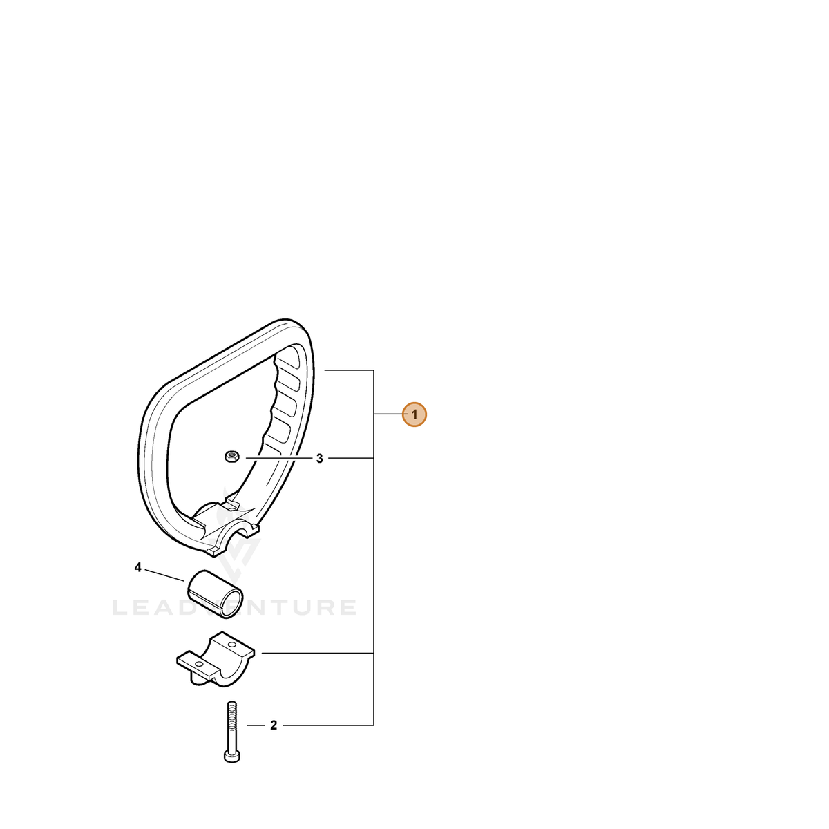 ECHO part P021016270 — IPL diagram snippet (6x zoom, amber highlight)