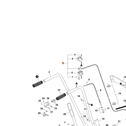 ECHO part P021016460 — IPL diagram snippet (6x zoom, amber highlight)