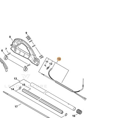ECHO part P021017020 — IPL diagram snippet (6x zoom, amber highlight)