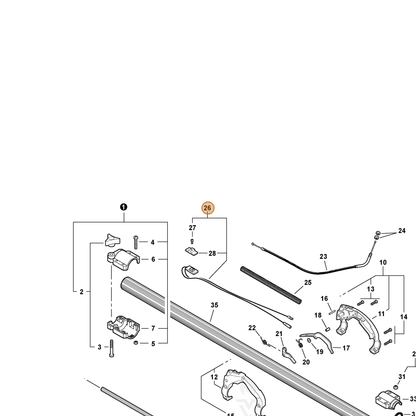 ECHO part P021017180 — IPL diagram snippet (6x zoom, amber highlight)